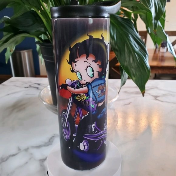 Betty Boop Biker Babe 20oz Tumbler with duo lids 🎉sale - Picture 1 of 7